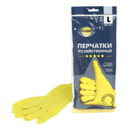 Перчатки латексные хозяйственные 5 звезд 51-60г AVIORA, L