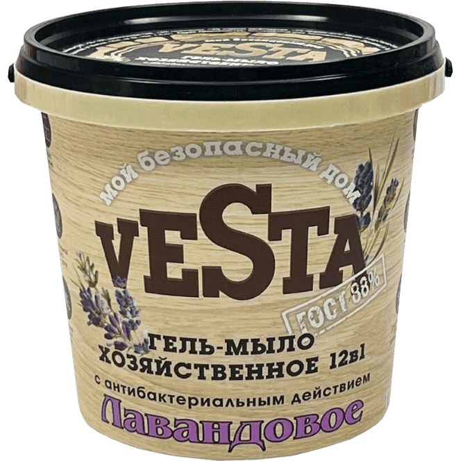 Гель-мыло хозяйственное 1000 мл "Vesta" Гост 88%, Лавандовое