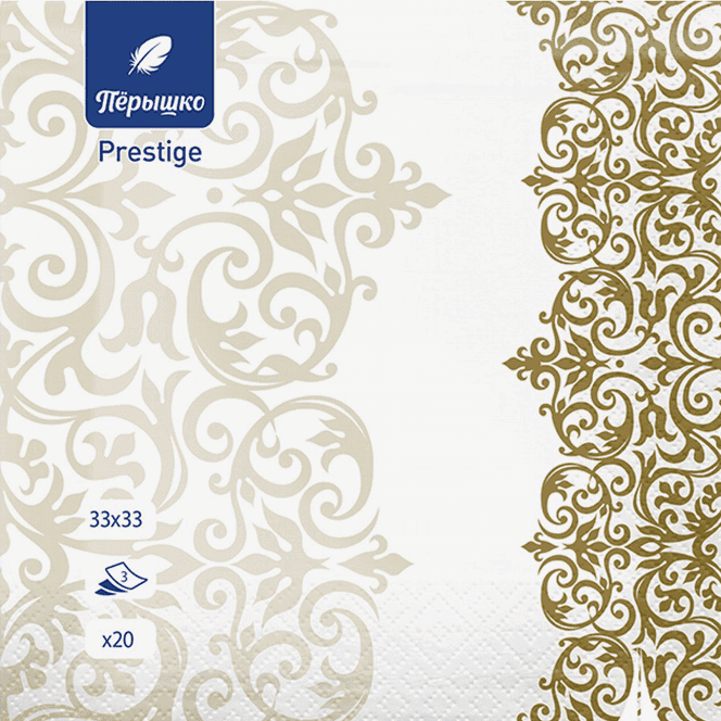 Салфетка бумажная НГ 3-х/трехслойная 33*33 "Pero Prestige" (20 лист.пач), Версаль