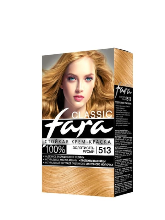 Краска для волос FARA Classic, 513 Золотистый русый Краска для волос FARA Classic, 513 Золотистый русый