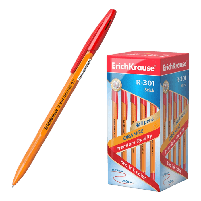 Ручка шариковая 0,7 мм КРАСНАЯ "Erich Krause" R-301 Orange Ручка шариковая 0,7 мм КРАСНАЯ "Erich Krause" R-301 Orange
