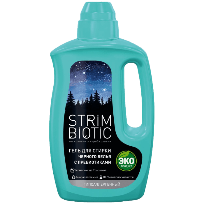 Гель для стирки белья 1 л/1000 мл "STRIMBIOTIC" для черного белья Гель для стирки белья 1 л/1000 мл "STRIMBIOTIC" для черного белья