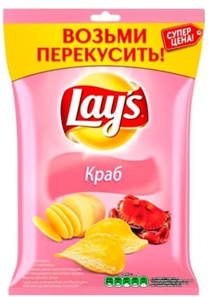 Чипсы "LAYS" 140 г ассортимент, Краб Чипсы "LAYS" 140 г ассортимент, Краб