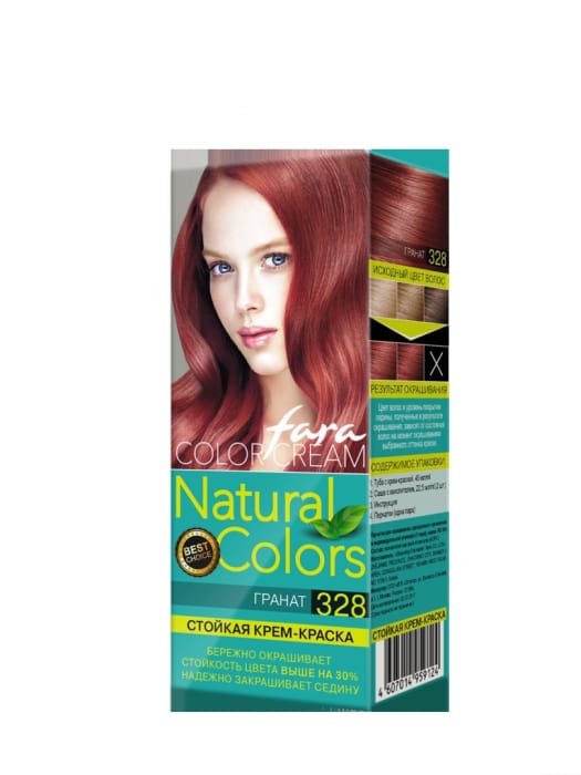 Краска для волос FARA Natural Colors 150г, 328 Гранат Краска для волос FARA Natural Colors 150г, 328 Гранат
