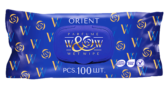 Салфетка влажная 100 шт. "W&W" Orient с клапаном (100 салф.шт) Салфетка влажная 100 шт. "W&W" Orient с клапаном (100 салф.шт)
