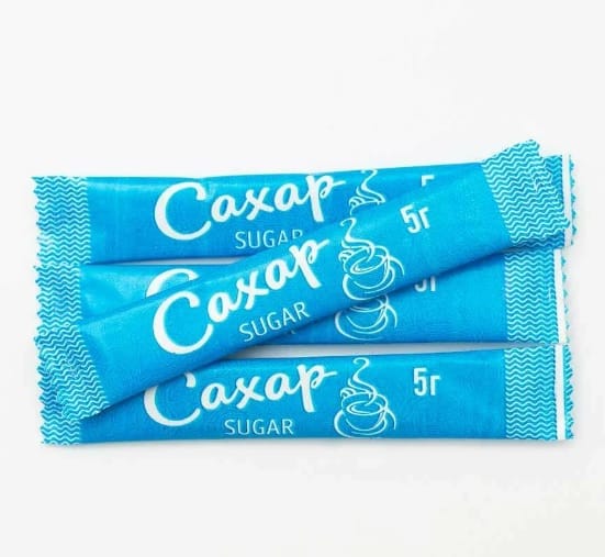 Сахар в стике 5г/10кг (2000 шт.кор), Голубой Сахар в стике 5г/10кг (2000 шт.кор), Голубой