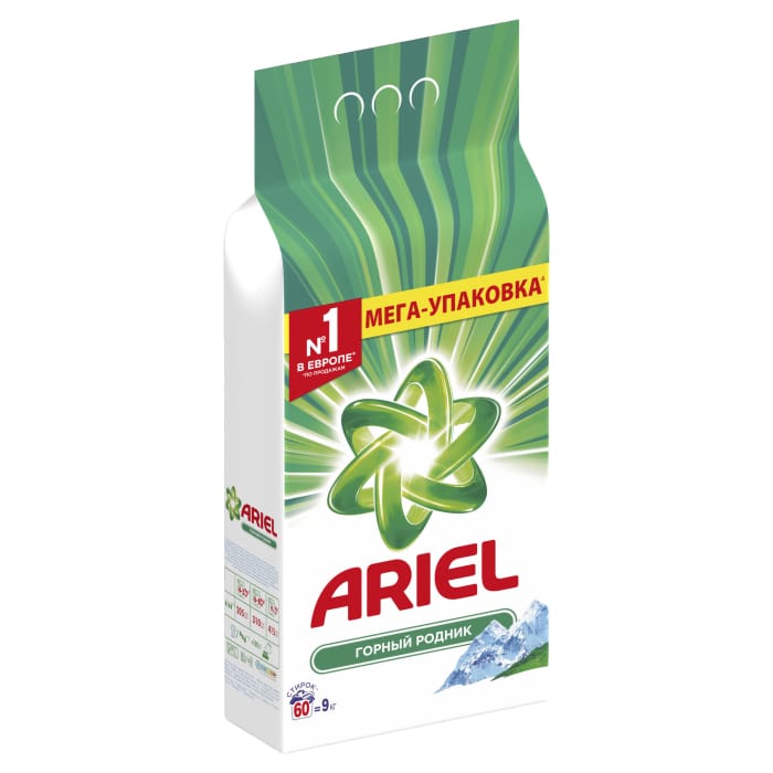 Стиральный порошок 9 кг "ARIEL" автомат, Горный родник Стиральный порошок 9 кг "ARIEL" автомат, Горный родник